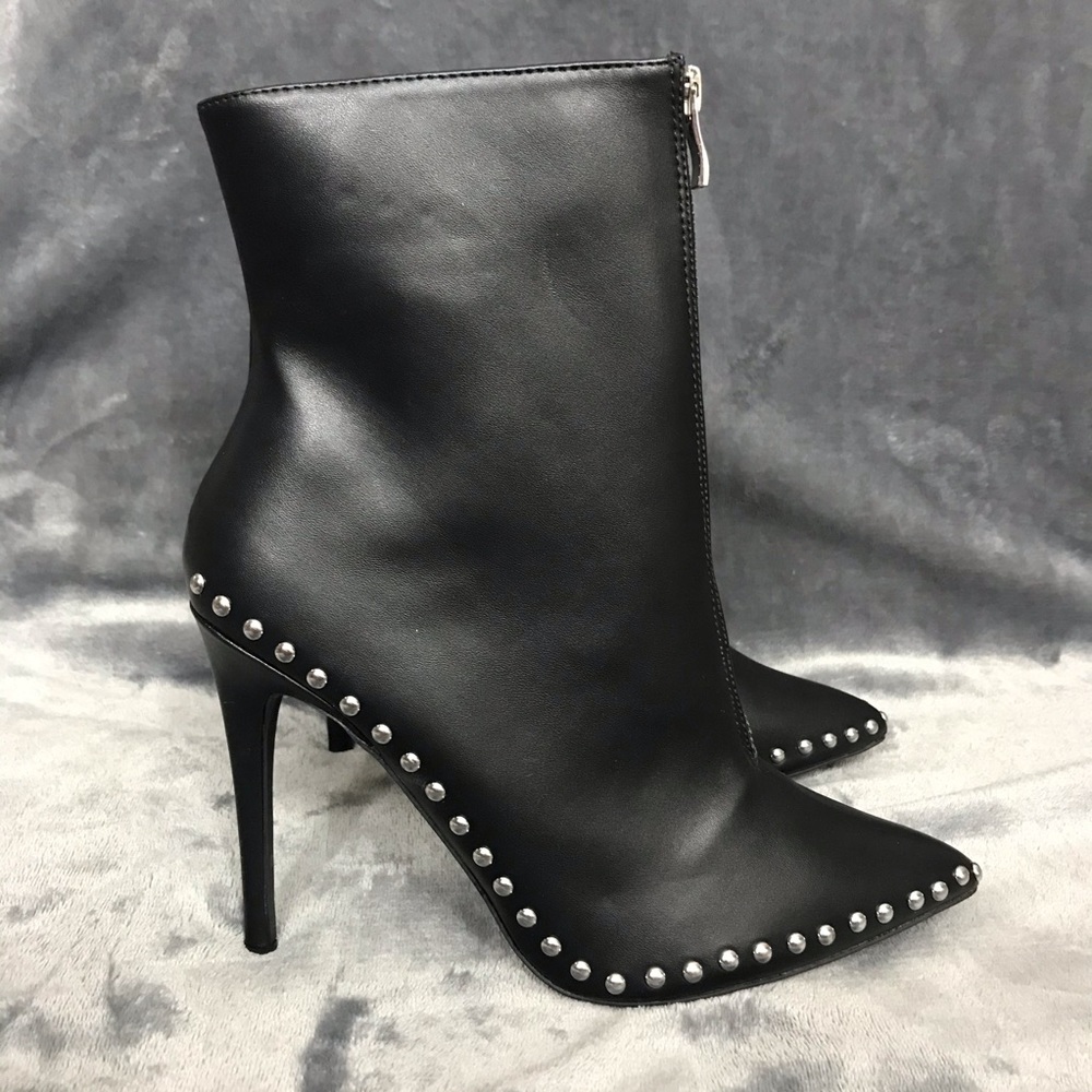 Black studded booties